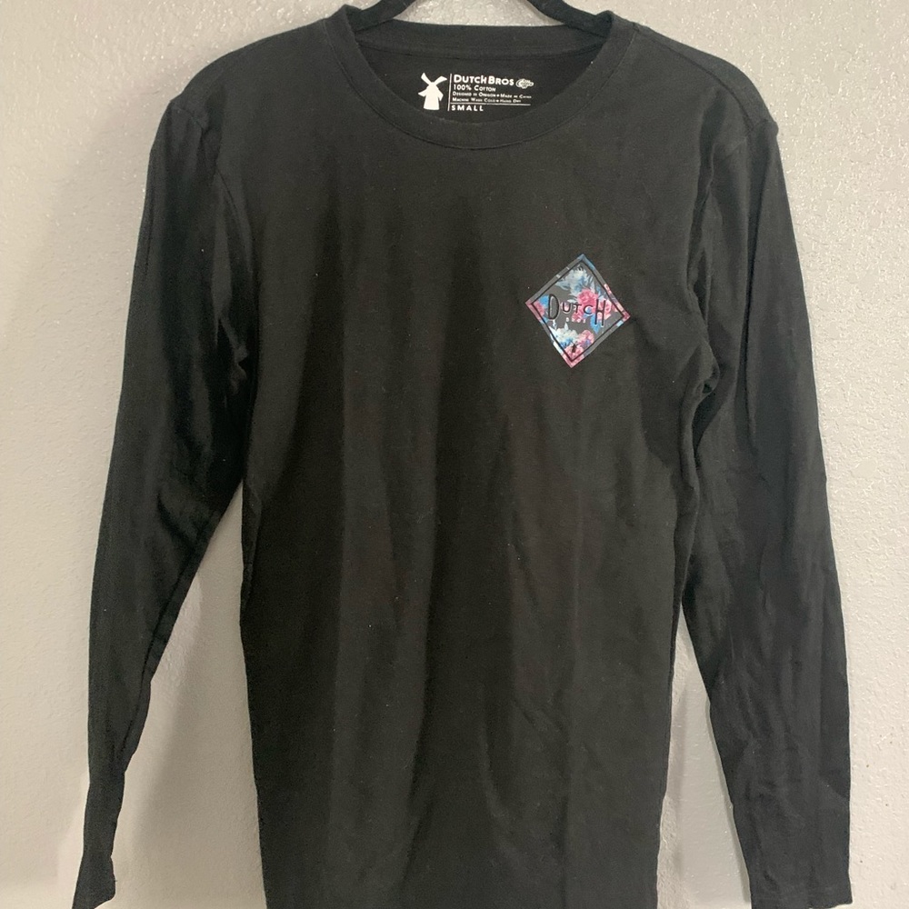 Dutch Bros Black Floral Long Sleeve Shirt